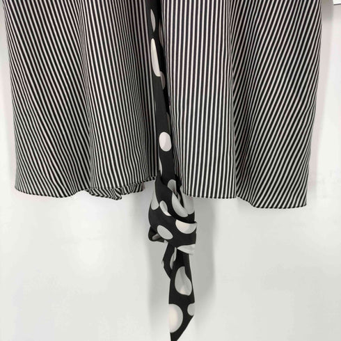 ケンゾー KENZO KENZO defile ドット柄切替 ストライプシルクブラウス レディース JPN:36