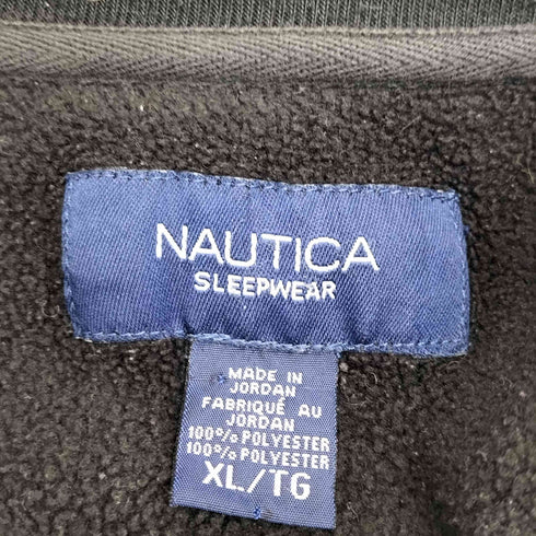 ノーティカ NAUTICA 00s SLEEPWEAR ラウンドヘム ワンポイント刺繍 フリーススウェット メンズ import:XL