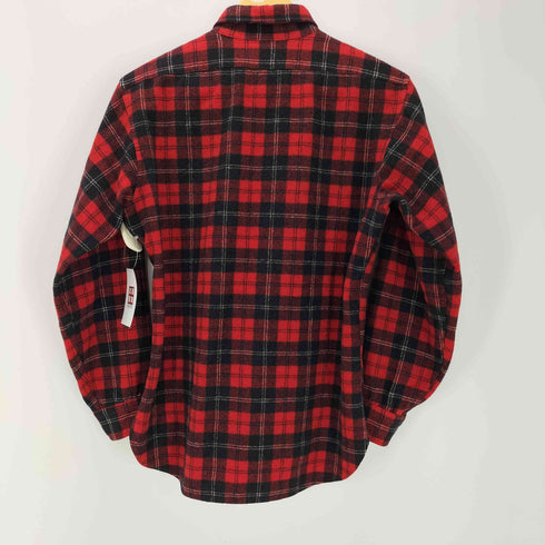 ペンドルトン PENDLETON 70S USA製 PURE VIRGIN WOOL バージンウール 襟芯 両フラップ タータンチェック L/S シャツ メンズ import:M