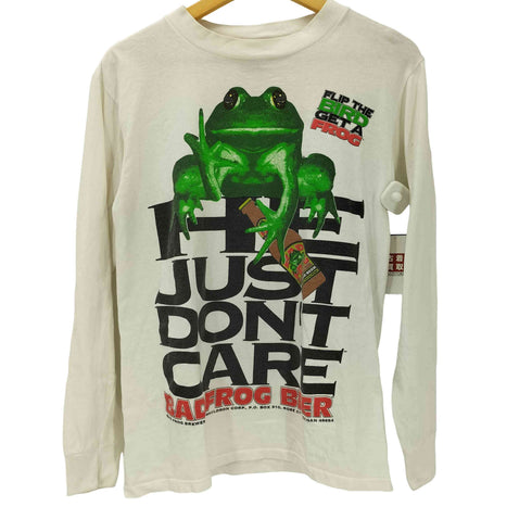 90S COTTON SOURCE USA製 FLIP THE BIRD GET A FROG 両面 プリント L/S Tシャツ メンズ import:M