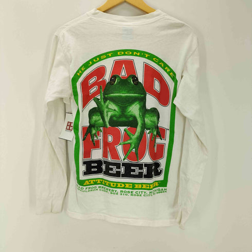 90S COTTON SOURCE USA製 FLIP THE BIRD GET A FROG 両面 プリント L/S Tシャツ メンズ import:M