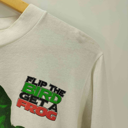 90S COTTON SOURCE USA製 FLIP THE BIRD GET A FROG 両面 プリント L/S Tシャツ メンズ import:M