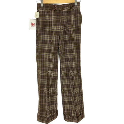 タータンチェックフレアスラックスパンツ Y2K レディース