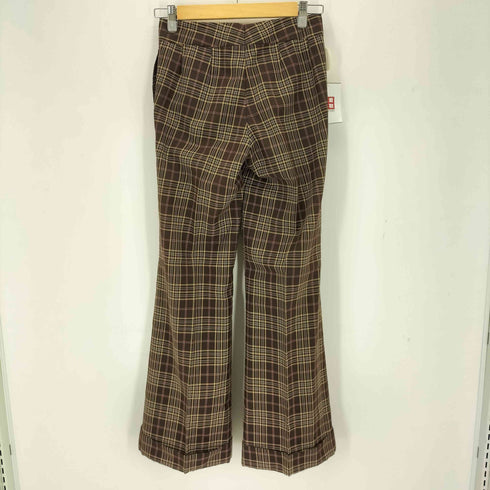 タータンチェックフレアスラックスパンツ Y2K レディース