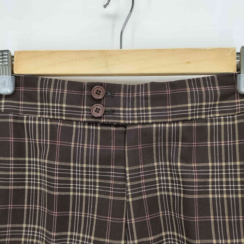 タータンチェックフレアスラックスパンツ Y2K レディース