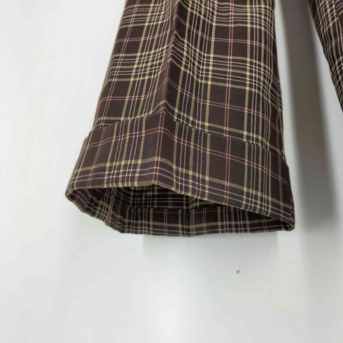 タータンチェックフレアスラックスパンツ Y2K レディース