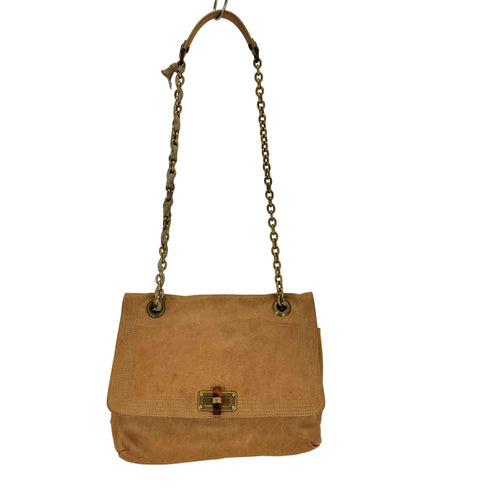 ランバン パリ LANVIN PARIS イタリア製 チェーンストラップレザーショルダーバッグ レディース