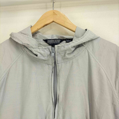 ランズエンド LANDS END 80-90S 三角タグ ナイロン混 ポリ リブ アノラックパーカ メンズ import:XL