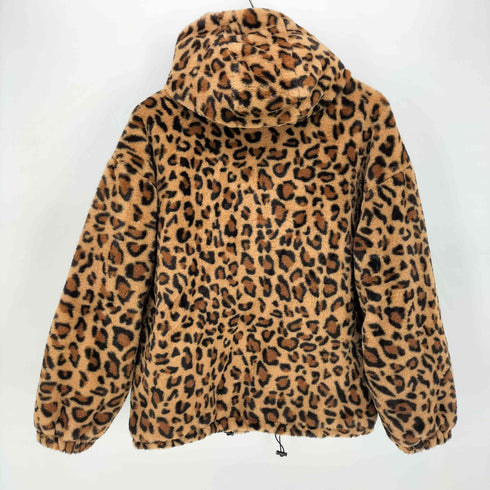 SHANGYIZHE レオパード 柄 ボア フリース ジップアップ フーディ ジャケット レディース import:XL