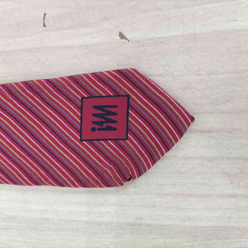 イッセイミヤケ ISSEY MIYAKE レジメンタルストライプ柄切替シルクネクタイ メンズ