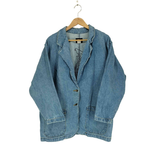 SUNBELT 背面刺繍デニムテーラードジャケット レディース L
