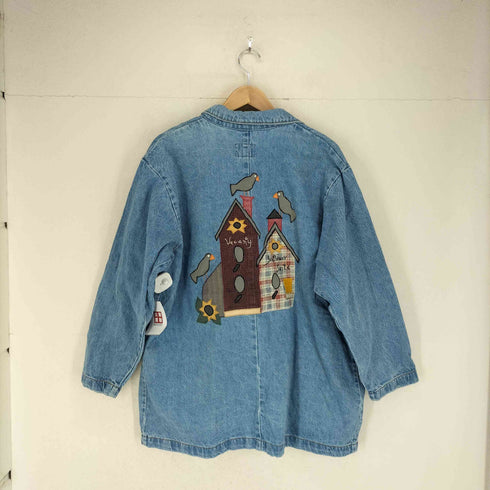 SUNBELT 背面刺繍デニムテーラードジャケット レディース L