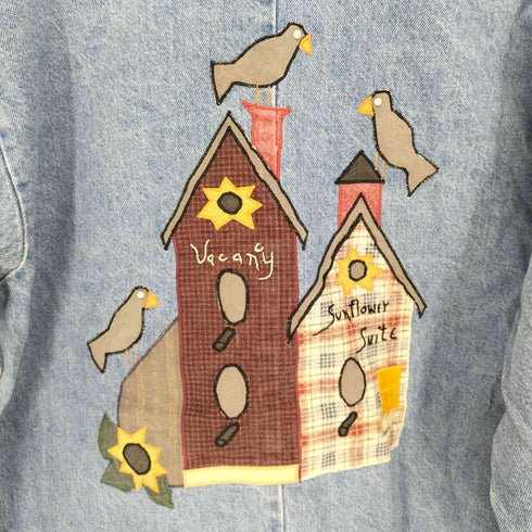 SUNBELT 背面刺繍デニムテーラードジャケット レディース L