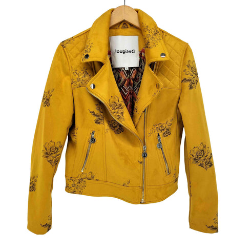デシグアル Desigual 20SS 裏地 総柄 花柄 プリント ダブル ライダース ジャケット レディース DE:36