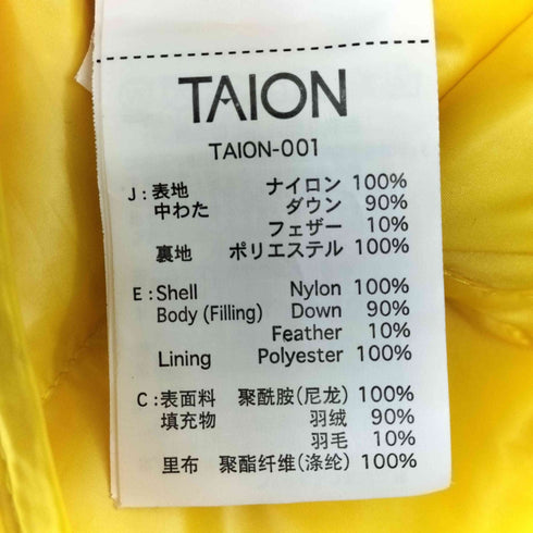 タイオン TAION Vネックダウンベスト メンズ 184