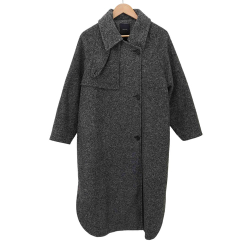 スピックアンドスパン Spick and Span Wスライバーヘリンボーンボリュームコート レディース