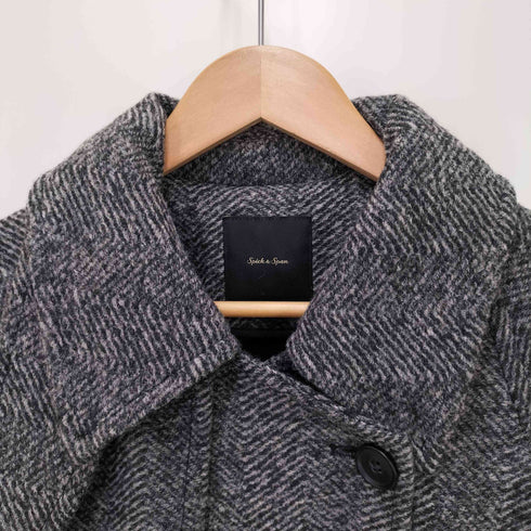 スピックアンドスパン Spick and Span Wスライバーヘリンボーンボリュームコート レディース