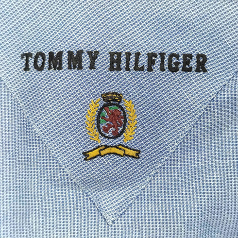トミーヒルフィガー TOMMY HILFIGER ロングスリーブ シャンブレー シャツ メンズ 32-33