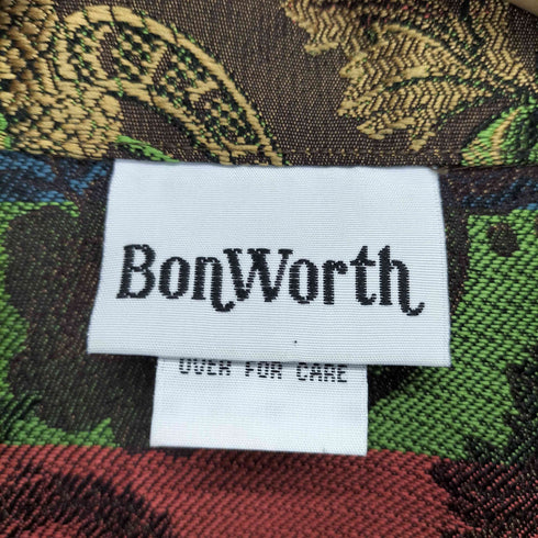 ボンワース BonWorth 花柄シャツジャケット レディース L