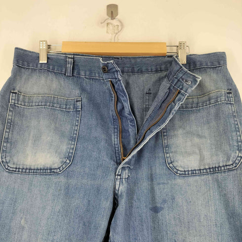 ユーエスネイビー U.S.NAVY 70-80S デニムフレアセーラーパンツ カムロック式IDEALジップ メンズ 38r