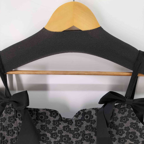 Group of Universe 花刺繍 シアー タックフレア リボン ワンピース / ドレス レディース import:M