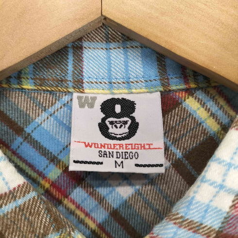 WONDER EIGHT ワッペンデザインL/S ネルシャツ Y2K メンズ M