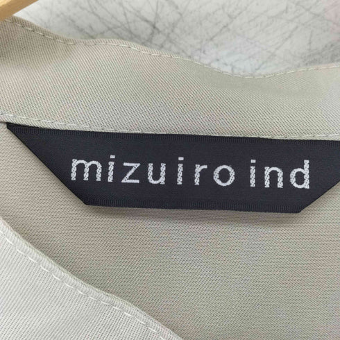 ミズイロインド mizuiro ind バンドカラーロングシャツ レディース