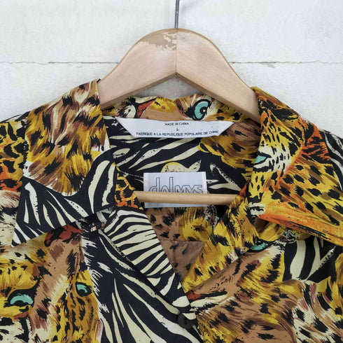 dalmys アニマル柄開襟シルクシャツ メンズ L