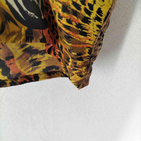 dalmys アニマル柄開襟シルクシャツ メンズ L