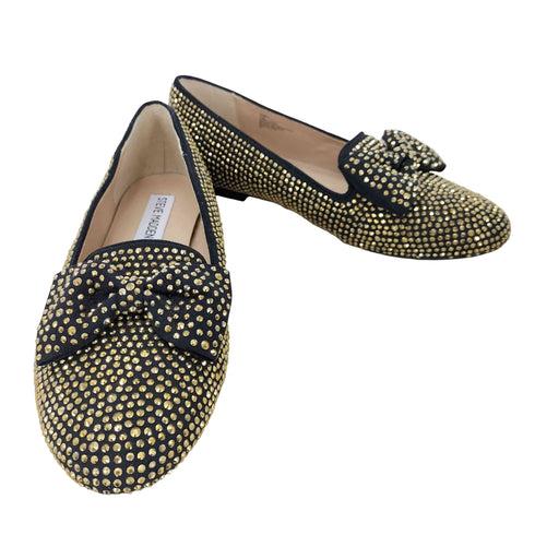 スティーブマデン STEVE MADDEN ストーン 装飾 リボン フラット シューズ レディース 6.5M