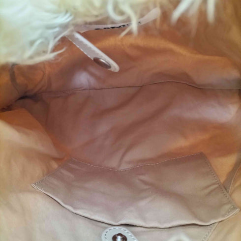 エムエムシックスメゾンマルジェラ MM6 Maison Margiela フェイクファー トライアングルバッグ レディース