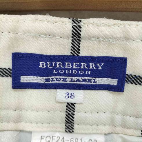 バーバリーブルーレーベル BURBERRY BLUE LABEL チェック柄ストレートパンツ レディース 35