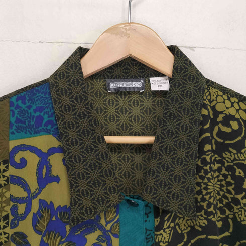 KLOZ STUDIO 総柄切替シャツ メンズ 2X