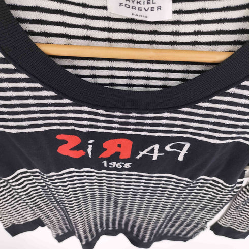 ソニアリキエル SONIA RYKIEL ボーダー 刺繍デザイン ニット レディース import:S
