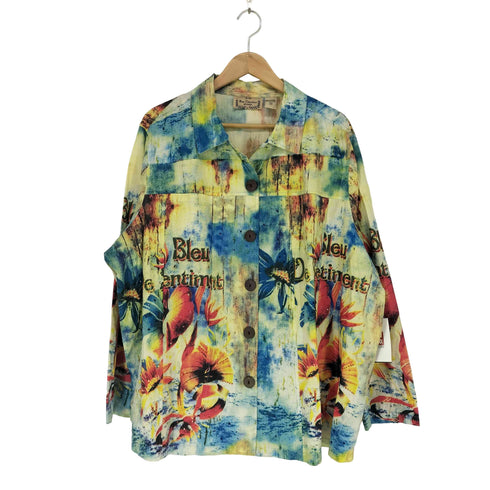 NEW DIRECTION スパンコール 開襟シャツジャケット メンズ 2X