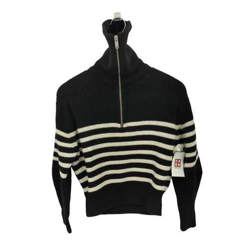 コス COS ハーフジップ ボーダー メリノウール ニットセーター レディース import:XS