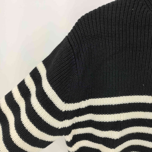 コス COS ハーフジップ ボーダー メリノウール ニットセーター レディース import:XS