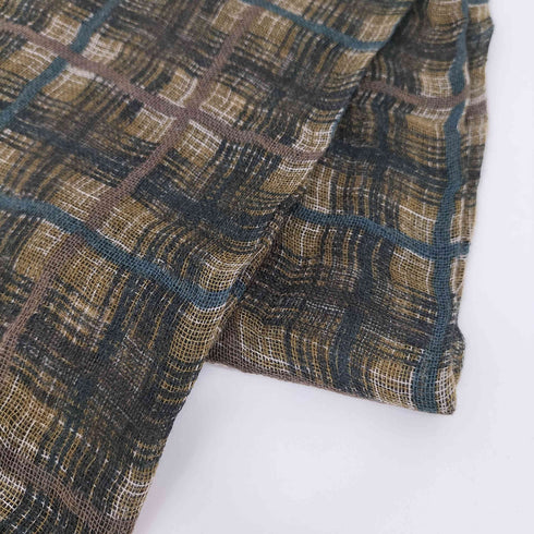 ジョルジオアルマーニ Giorgio Armani ウールシルク チェック柄シアーストール レディース