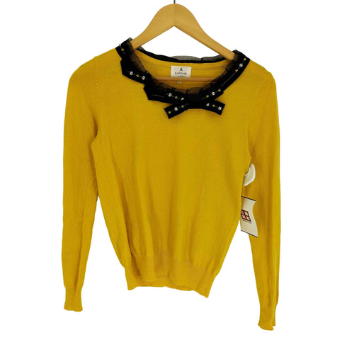 ランバンオンブルー LANVIN en Bleu ビジュー リボン ニット レディース JPN:38