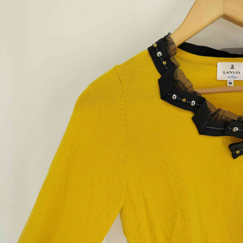 ランバンオンブルー LANVIN en Bleu ビジュー リボン ニット レディース JPN:38