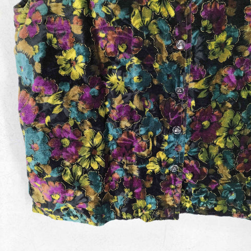 花柄ボタンベスト メンズ