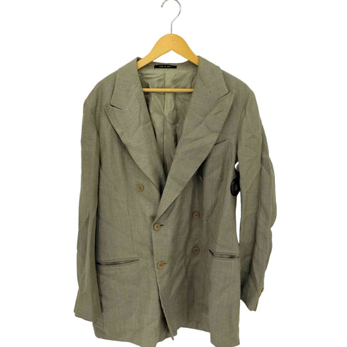 エンポリオアルマーニ EMPORIO ARMANI フロントボタン ピークドラペル ヘリンボーン ダブルテーラードジャケット メンズ