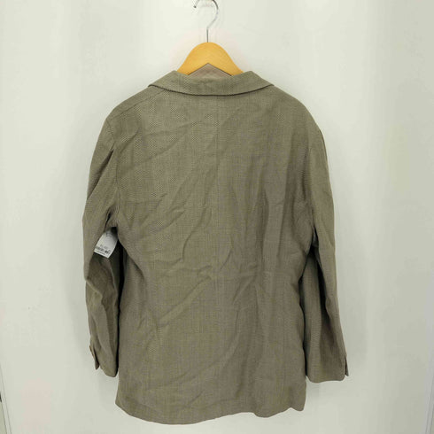 エンポリオアルマーニ EMPORIO ARMANI フロントボタン ピークドラペル ヘリンボーン ダブルテーラードジャケット メンズ