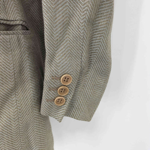 エンポリオアルマーニ EMPORIO ARMANI フロントボタン ピークドラペル ヘリンボーン ダブルテーラードジャケット メンズ