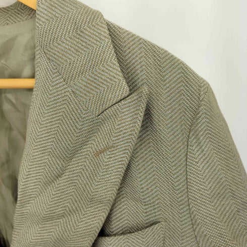 エンポリオアルマーニ EMPORIO ARMANI フロントボタン ピークドラペル ヘリンボーン ダブルテーラードジャケット メンズ