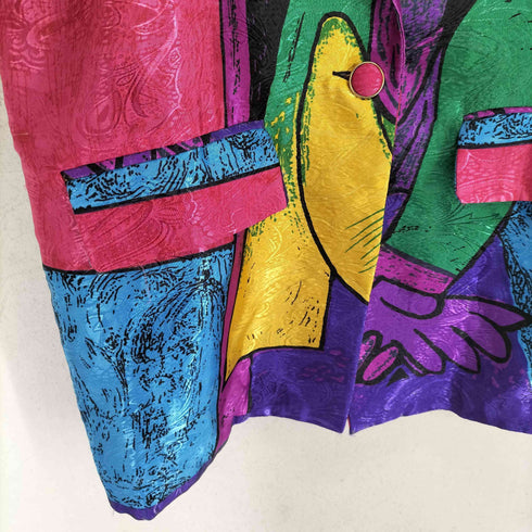 CHANDIN イラストプリント1Bテーラードジャケット レディース