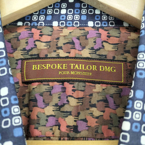 BESPOKE TAILOR DMG 襟袖切替アニマルデザインシャツ メンズ
