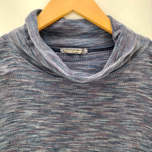 イッセイミヤケ ISSEY MIYAKE 80S 筆タグ ミックスカラー タートルネック コットン ニット セーター レディース 9