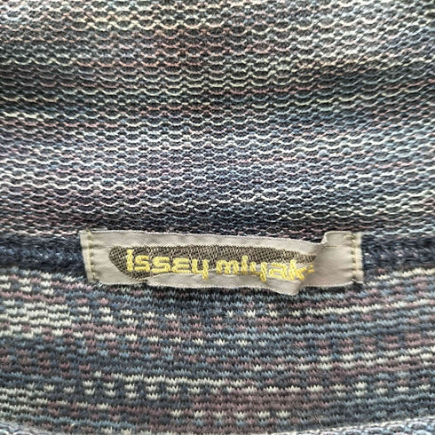 イッセイミヤケ ISSEY MIYAKE 80S 筆タグ ミックスカラー タートルネック コットン ニット セーター レディース 9