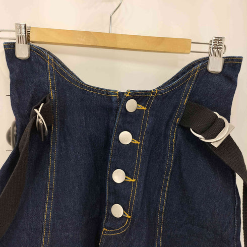 パメオポーズ Pameo Pose Belted Alien Skirt ベルト付き ボタンフライ インディゴ デニムスカート レディース FREE